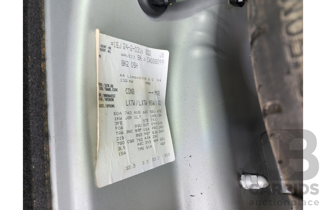 5/2012 Audi A4 2.0 TFSI B8 (8K) MY12 4d Sedan Silver 2.0L