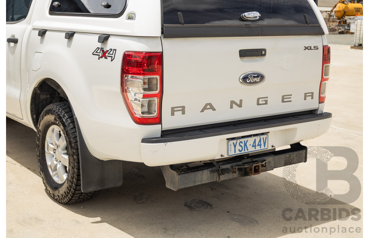 6/2013 Ford Ranger XLS (4x4) PX Dual Cab Utility White Turbo Diesel 3.2L