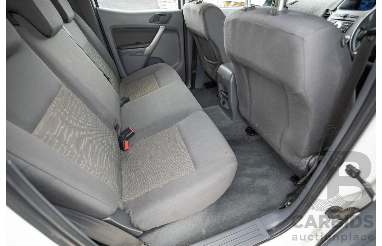 6/2013 Ford Ranger XLS (4x4) PX Dual Cab Utility White Turbo Diesel 3.2L