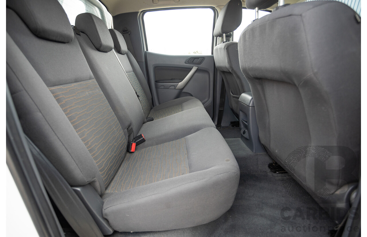 6/2013 Ford Ranger XLS (4x4) PX Dual Cab Utility White Turbo Diesel 3.2L