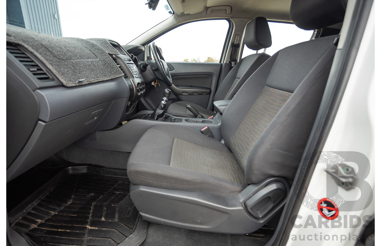 6/2013 Ford Ranger XLS (4x4) PX Dual Cab Utility White Turbo Diesel 3.2L