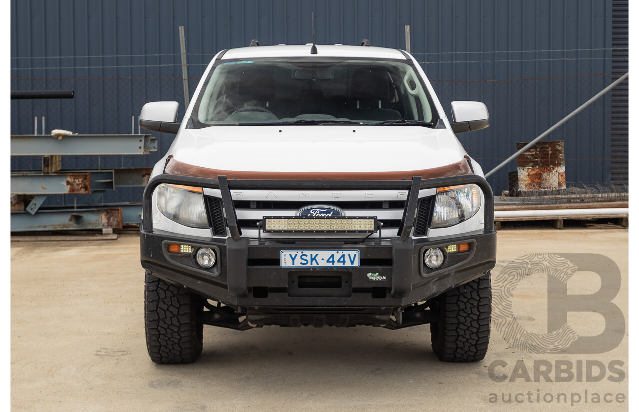 6/2013 Ford Ranger XLS (4x4) PX Dual Cab Utility White Turbo Diesel 3.2L