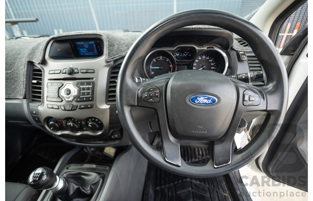 6/2013 Ford Ranger XLS (4x4) PX Dual Cab Utility White Turbo Diesel 3.2L