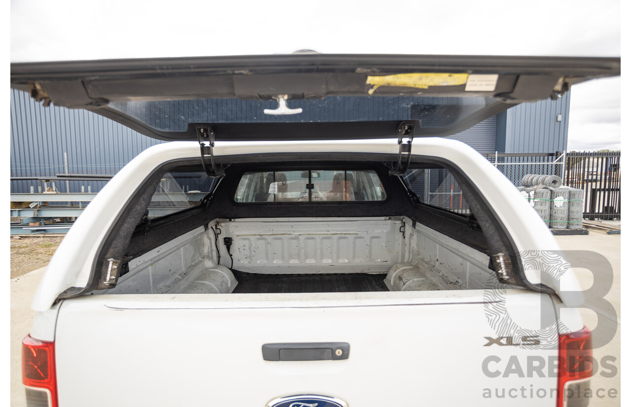 6/2013 Ford Ranger XLS (4x4) PX Dual Cab Utility White Turbo Diesel 3.2L