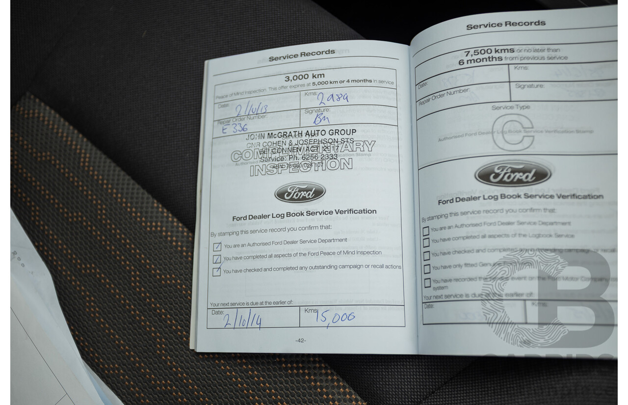 6/2013 Ford Ranger XLS (4x4) PX Dual Cab Utility White Turbo Diesel 3.2L