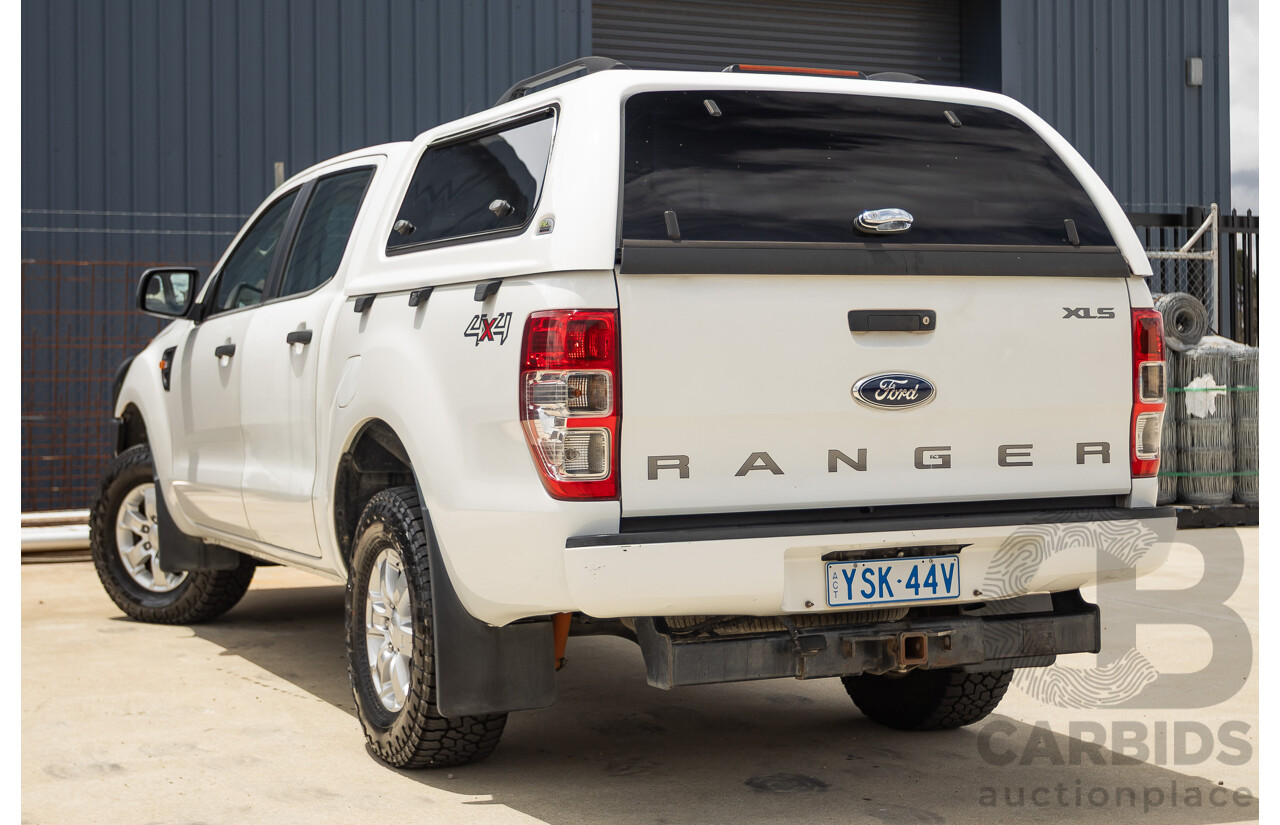 6/2013 Ford Ranger XLS (4x4) PX Dual Cab Utility White Turbo Diesel 3.2L