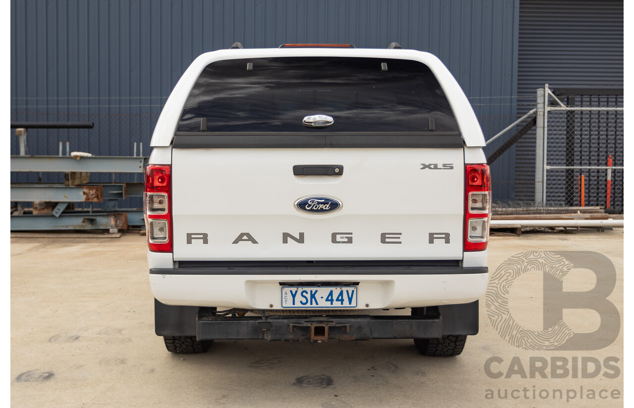 6/2013 Ford Ranger XLS (4x4) PX Dual Cab Utility White Turbo Diesel 3.2L