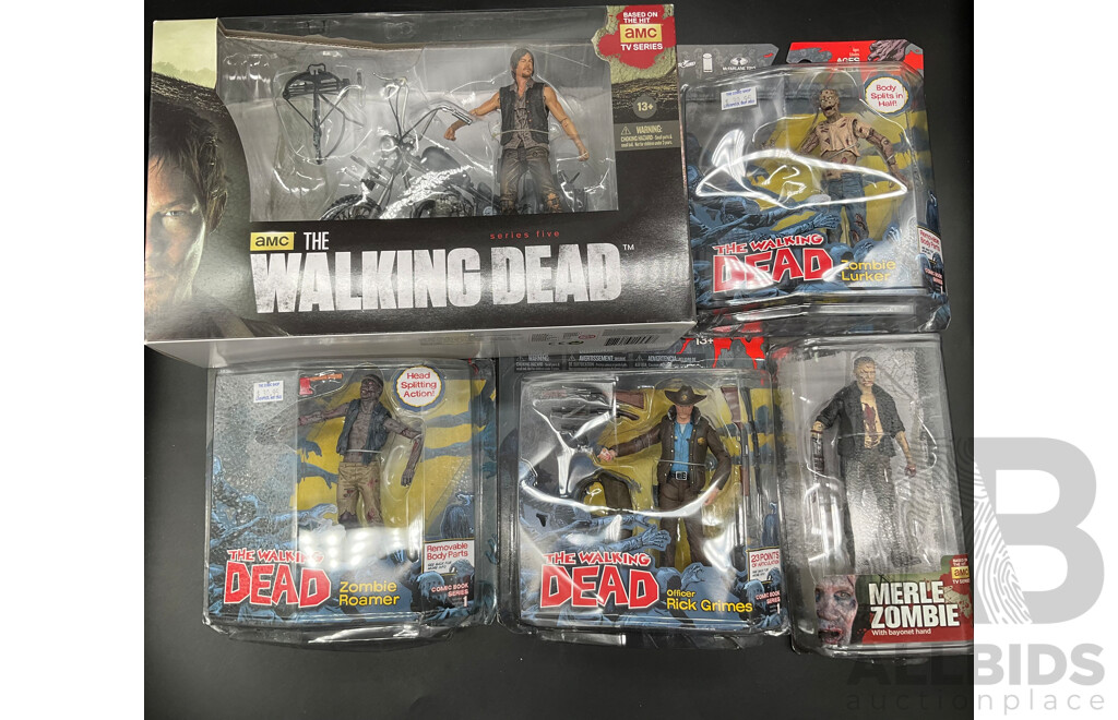 The Walking Dead Collectable Action Figures - Lot of 5