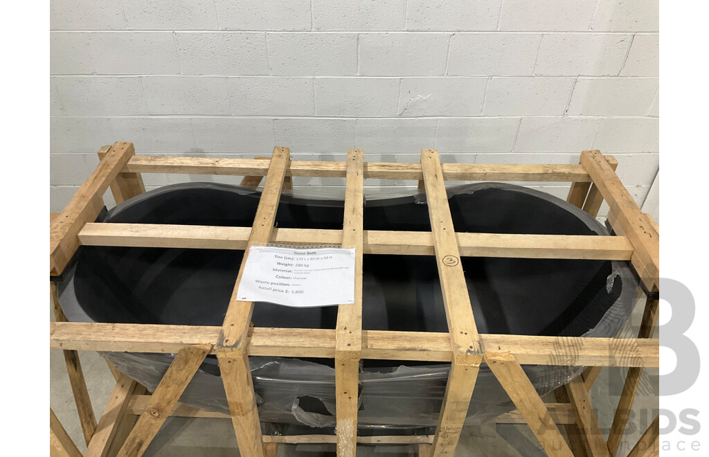 Stone Bath - Charcoal (170L X 80W X 50H ) - ORP $3,800.00