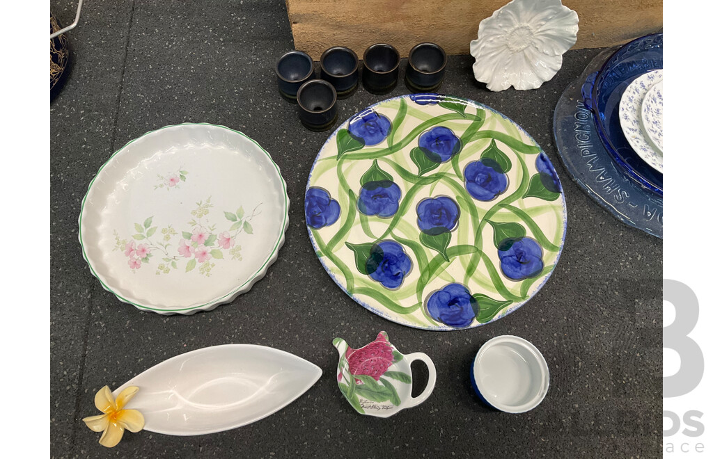Collection of Vintage Ceramics, Including Plates, Cups, Saucers and Serving Dishes