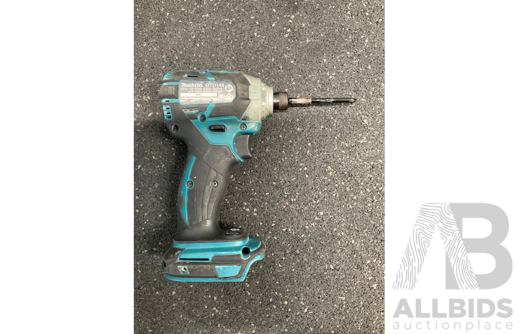 MAKITA 18V Brushless Impact Driver (DTD148) Skin Only and DELIXI Cordless Rotary Hammer Drill Skin Only - Lot of 2
