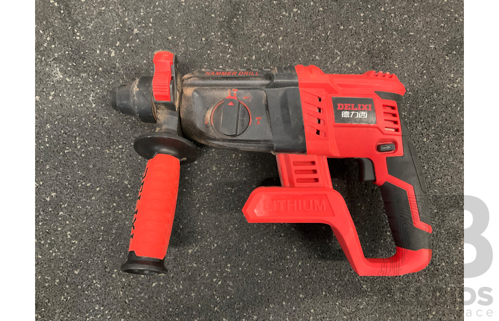 MAKITA 18V Brushless Impact Driver (DTD148) Skin Only and DELIXI Cordless Rotary Hammer Drill Skin Only - Lot of 2