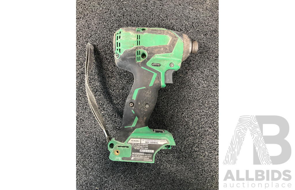HIKOKI 18V Impact Driver (WH 18DBSL), Impact Driver Drill (DV18DBSL) and Impact Driver (WH 18DBDL2) - Lot of 3