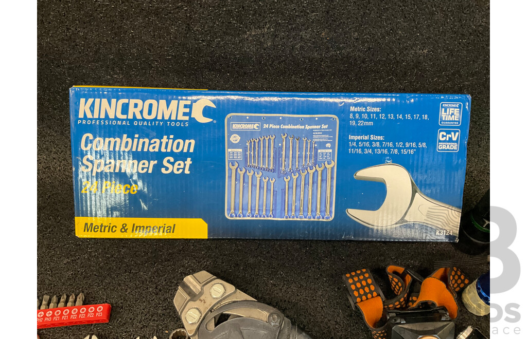 KINCROME Combination Spanner Set and Assorted Tools and Torches