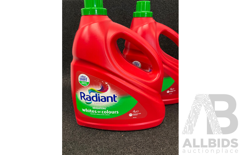 RADIANT Laundry Liquid 2x 2L and 2x 4L - Lot of 4