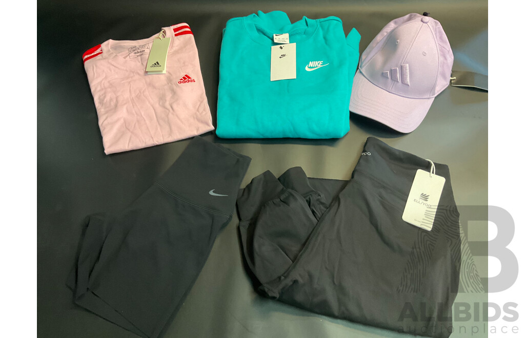 Women's Clothing - NIKE, ADDIDAS, ELL/VOO Size XSmall - Lot of 5