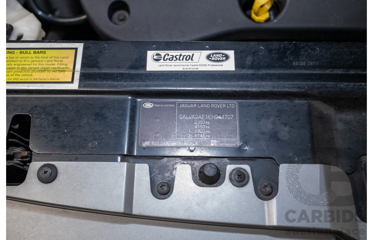 06/2014 Range Rover Evoque SD4 PURE (AWD) LV MY14 5D Wagon Santorini Black Turbo Diesel 2.2L