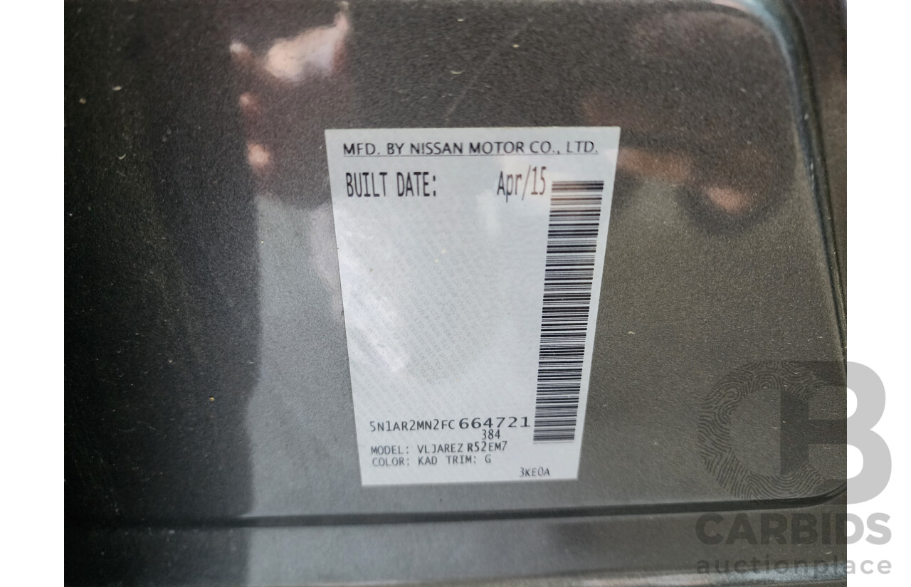 6/2015 Nissan Pathfinder ST (4x2) R52 MY15 4d Wagon Grey 3.5L