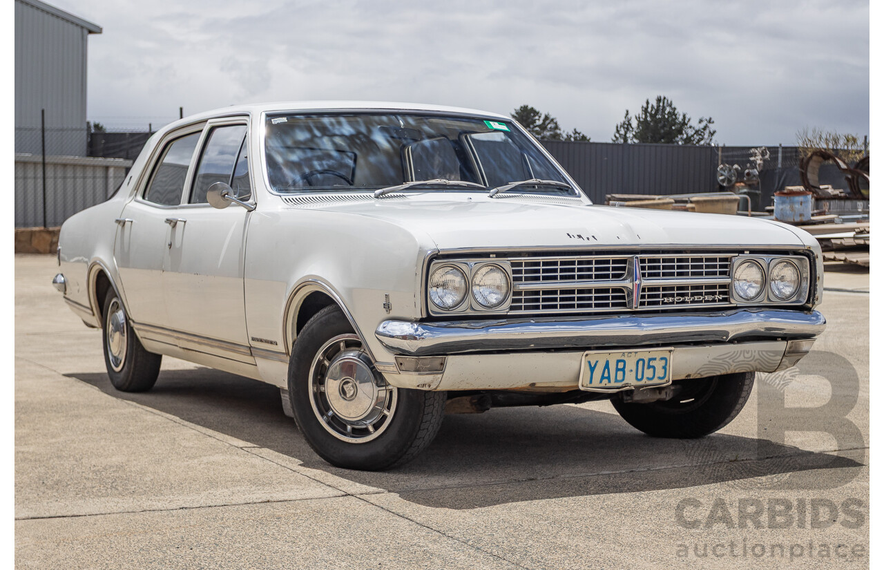 01/1968 Holden HK Premier 4d Sedan Grecian White 186S 3.0L - Matching Numbers Survivor Car