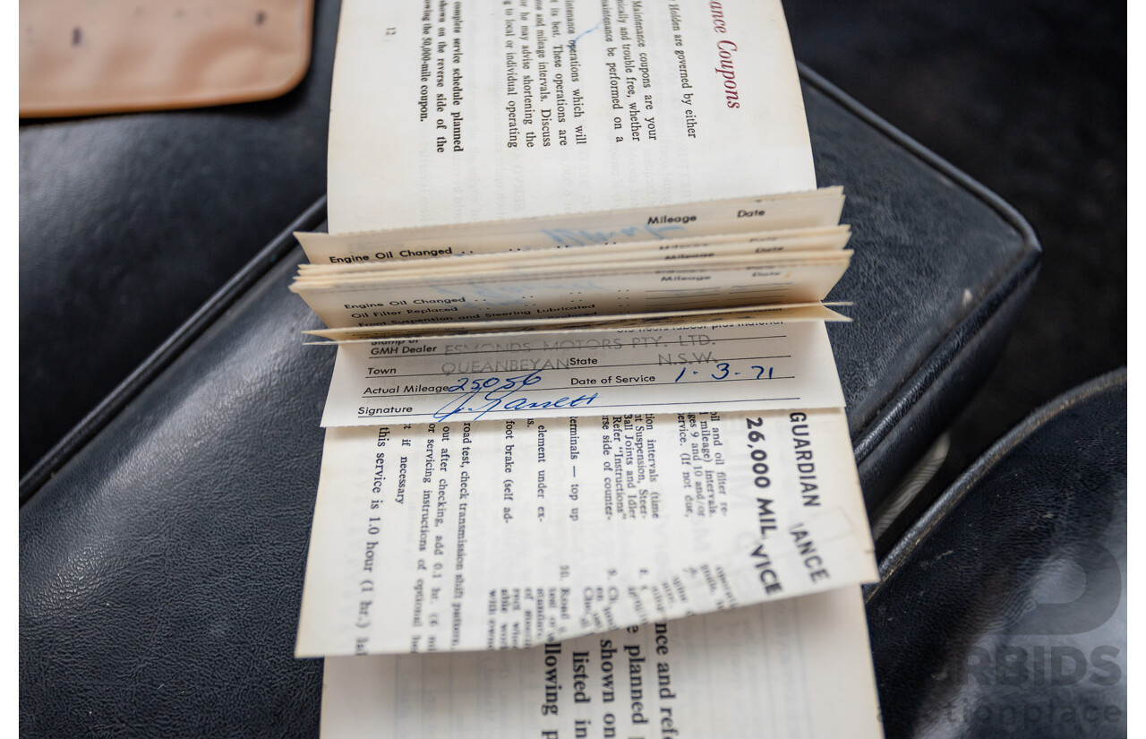 01/1968 Holden HK Premier 4d Sedan Grecian White 186S 3.0L - Matching Numbers Survivor Car