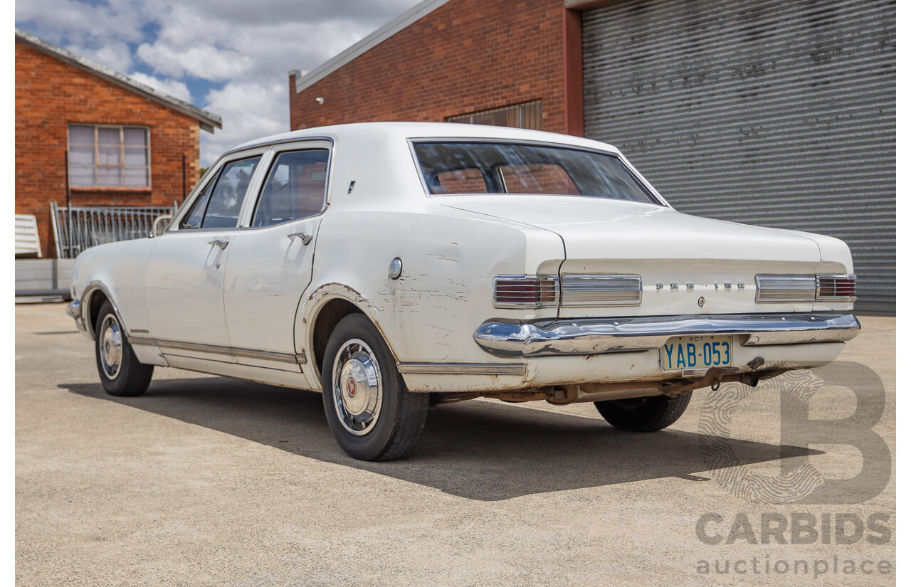 01/1968 Holden HK Premier 4d Sedan Grecian White 186S 3.0L - Matching Numbers Survivor Car