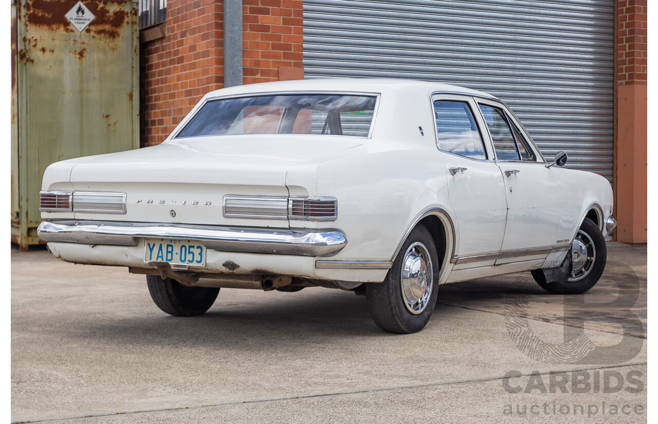 01/1968 Holden HK Premier 4d Sedan Grecian White 186S 3.0L - Matching Numbers Survivor Car