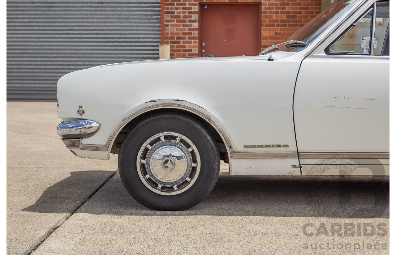 01/1968 Holden HK Premier 4d Sedan Grecian White 186S 3.0L - Matching Numbers Survivor Car