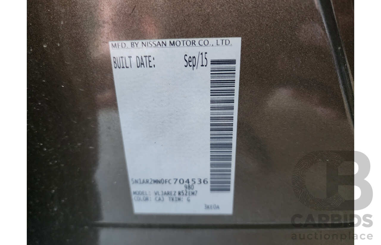 11/2015 Nissan Pathfinder ST (4x2) R52 MY15 4d Wagon Brown 3.5L