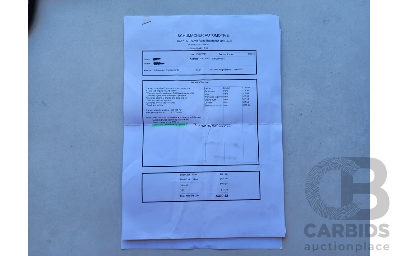 5/2006 Volkswagen Multivan Comfortline 4MTN T5 4d Van Grey 2.5L