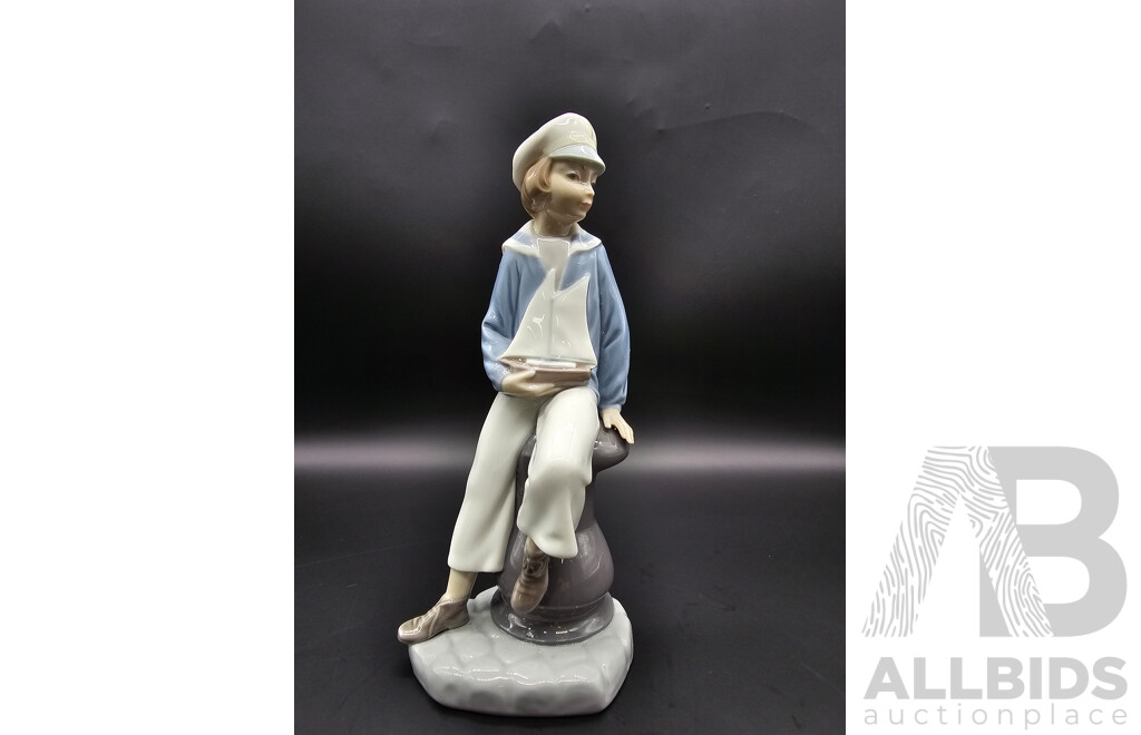 Lladro ‘Boy with Yacht’ Figurine, Model 4810