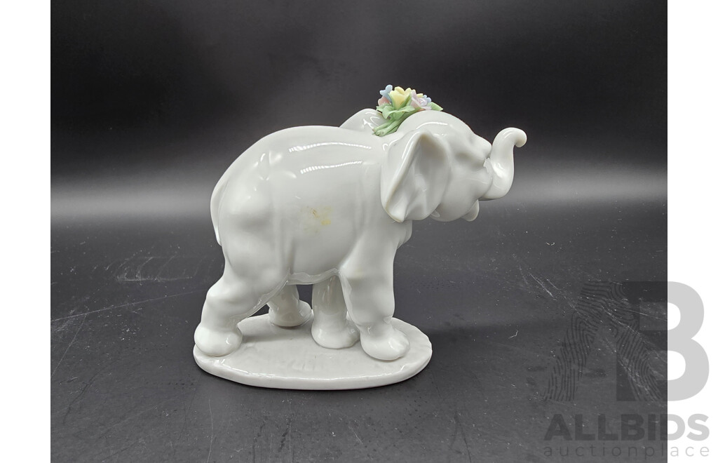 Lot of Two Lladro Elephant Figurines ‘Lucky’s Call’ and ‘Lucky Strolling’