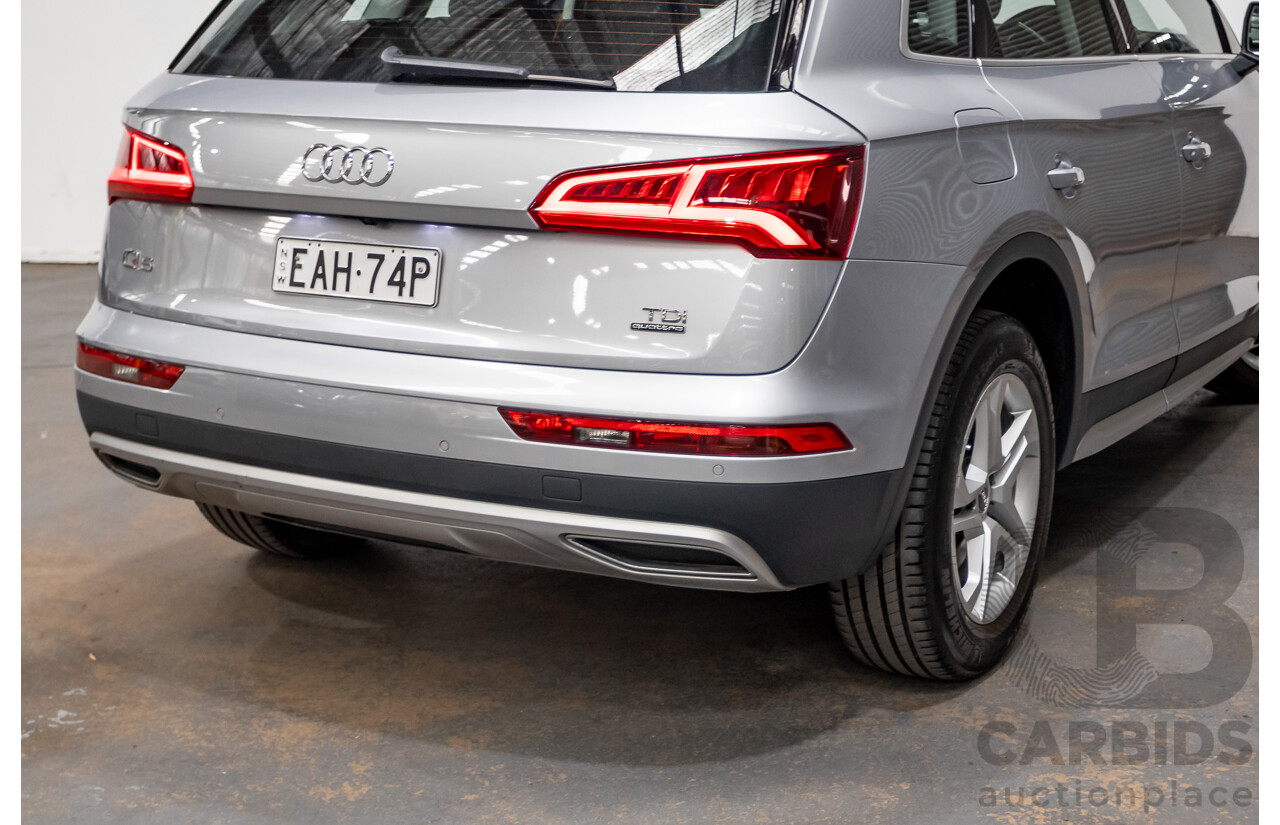 11/2017 Audi Q5 2.0 TDI QUATTRO DESIGN (AWD) FY MY18 4D Wagon Florett Silver Metallic Turbo Diesel 2.0L