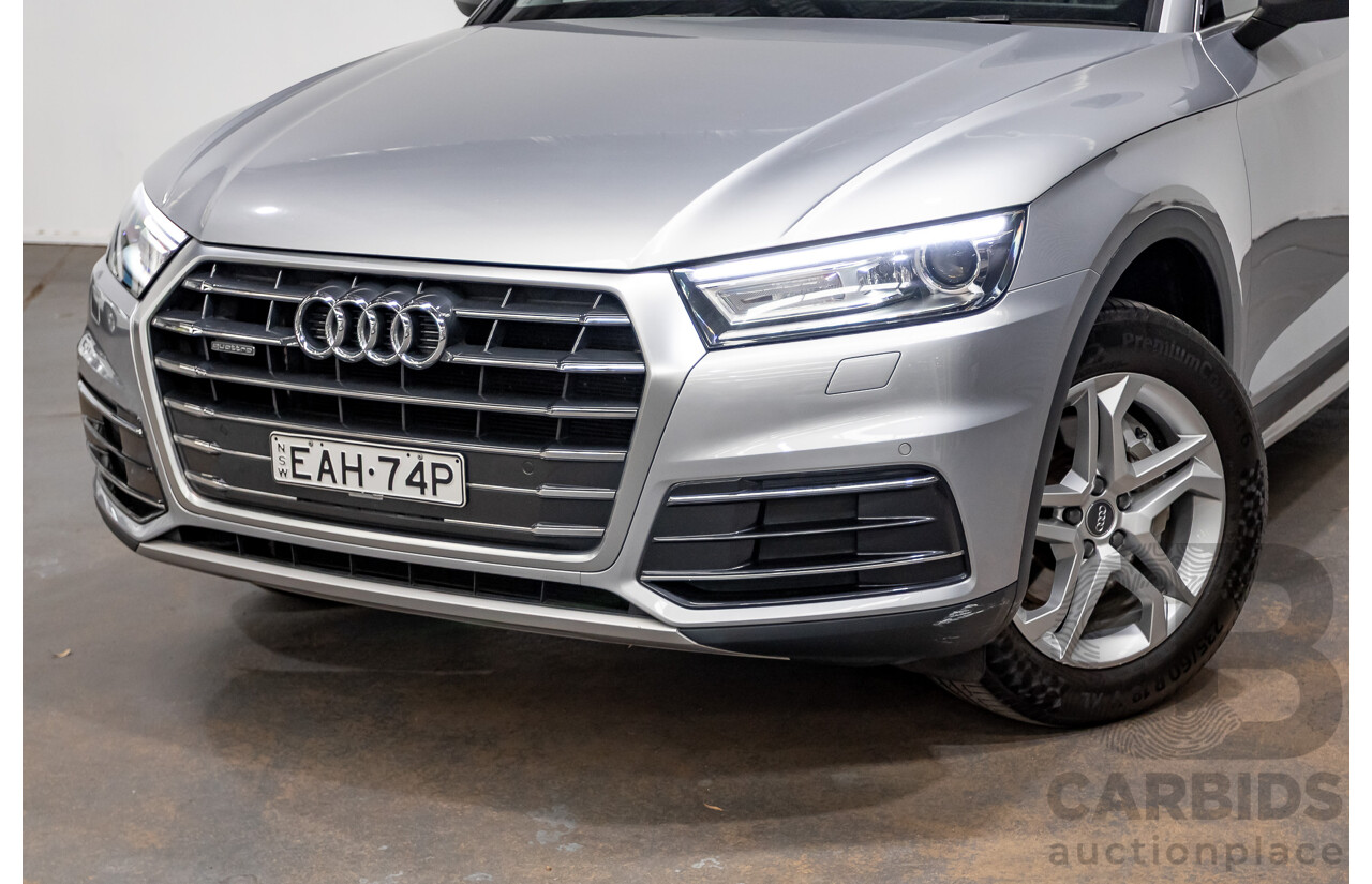 11/2017 Audi Q5 2.0 TDI QUATTRO DESIGN (AWD) FY MY18 4D Wagon Florett Silver Metallic Turbo Diesel 2.0L