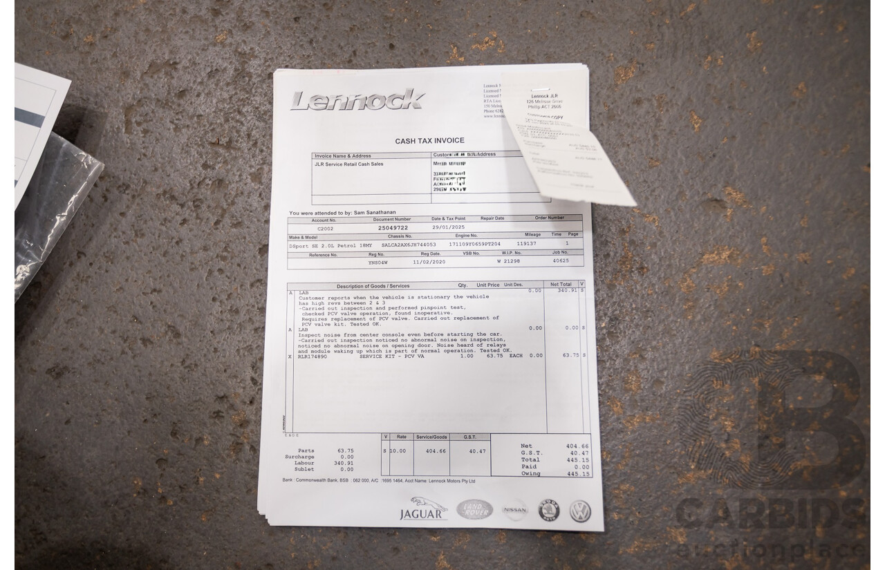 01/2019 Land Rover Discovery Sport Si4 (213kW) SE (AWD) L550 MY19 4D Wagon Fuji White Turbo 2.0L