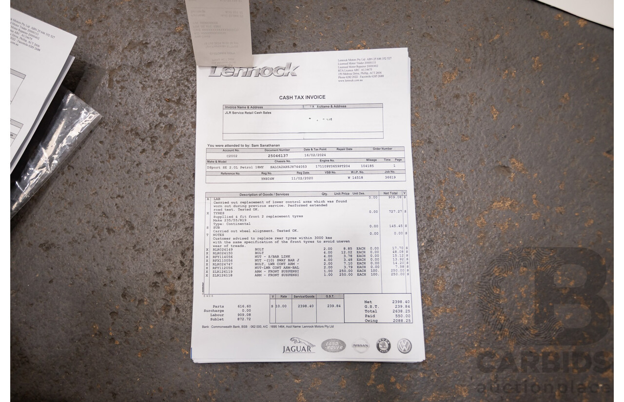 01/2019 Land Rover Discovery Sport Si4 (213kW) SE (AWD) L550 MY19 4D Wagon Fuji White Turbo 2.0L