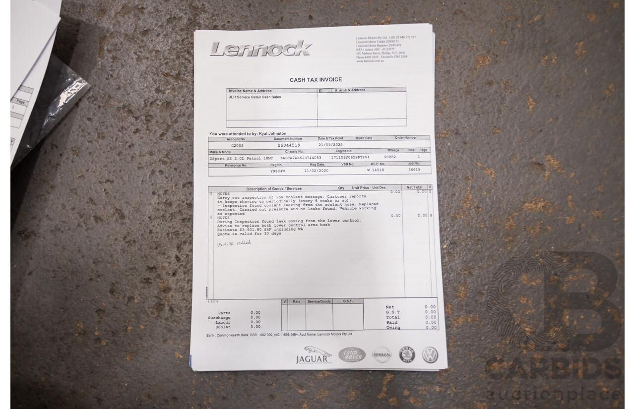 01/2019 Land Rover Discovery Sport Si4 (213kW) SE (AWD) L550 MY19 4D Wagon Fuji White Turbo 2.0L