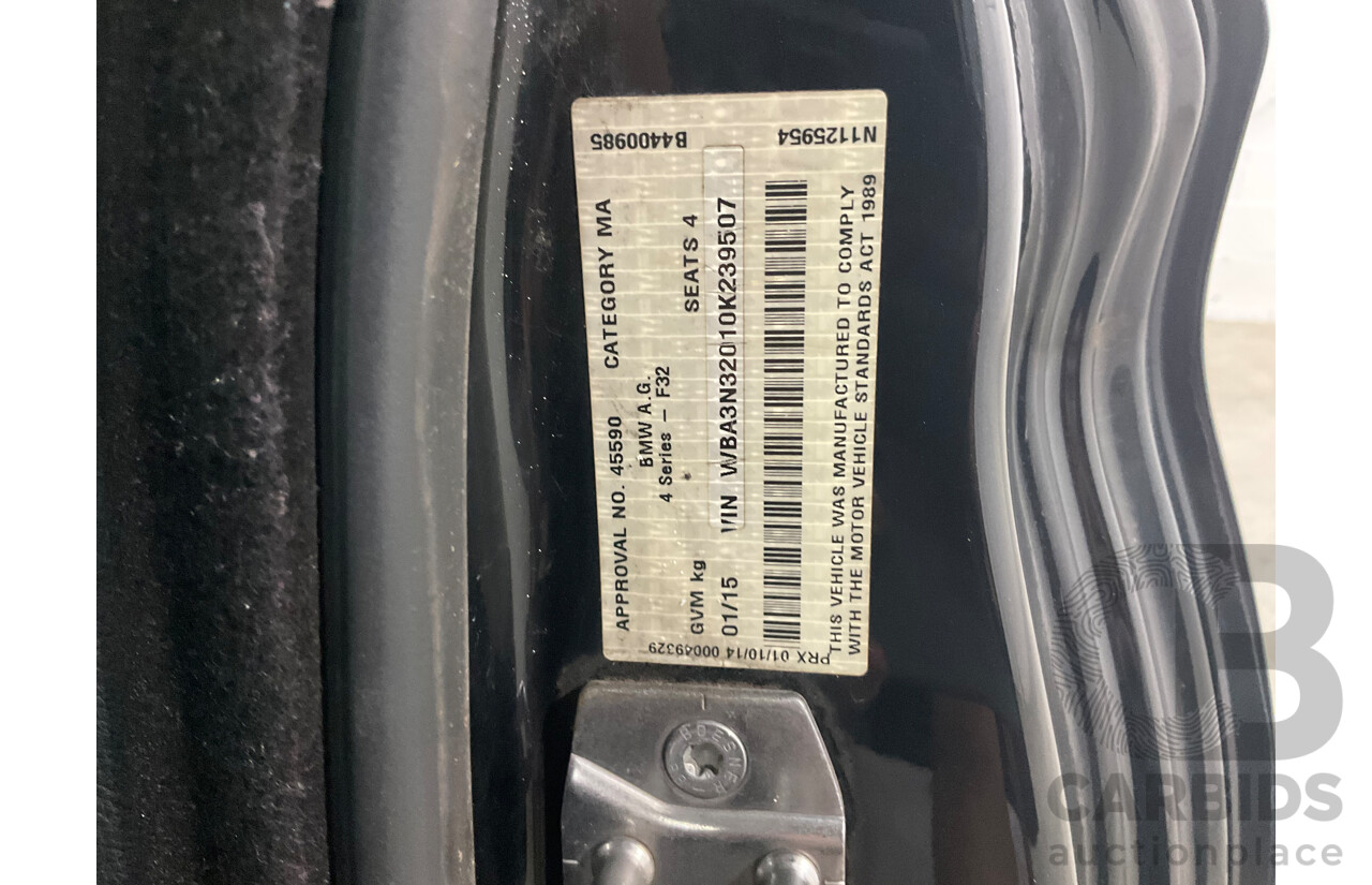 1/2015 BMW 428i Sport Line M Sport Package F32 MY15 2d Coupe Sapphire Black Metallic Turbo 2.0L