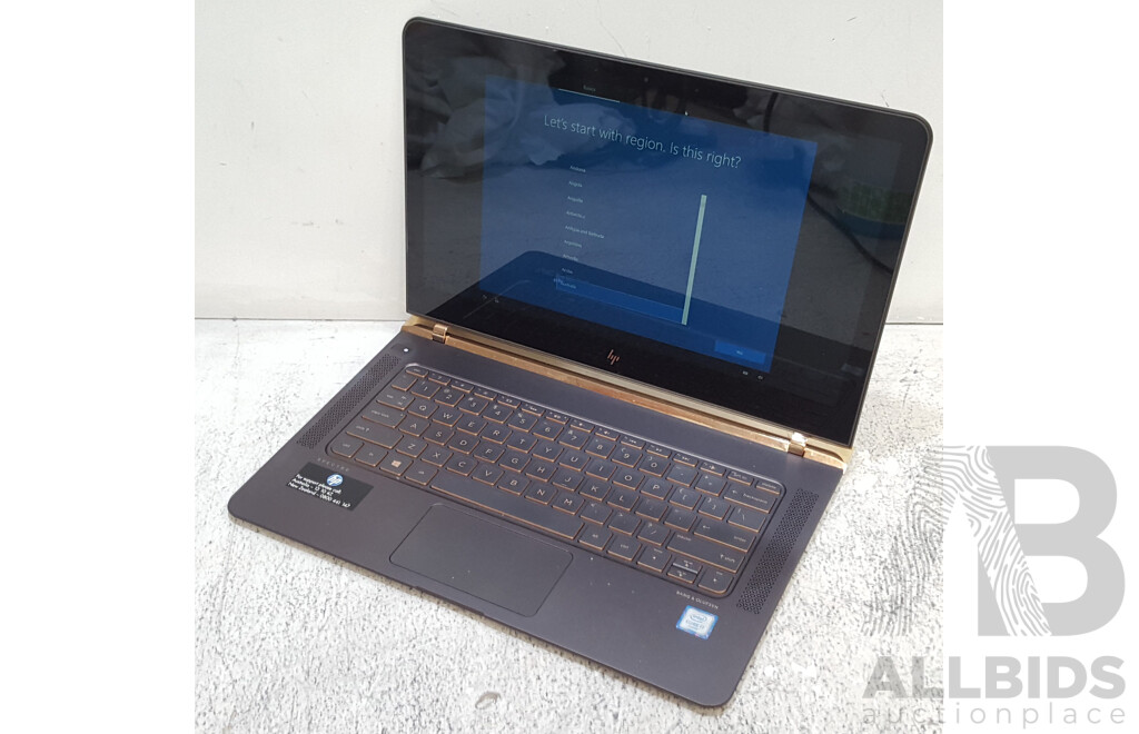 HP (13-V004TU) Spectre Intel Core i7 (6500U) 2.50GHz-3.10GHz 2-Core CPU 13.3-Inch FHD Laptop w/ Power Supply