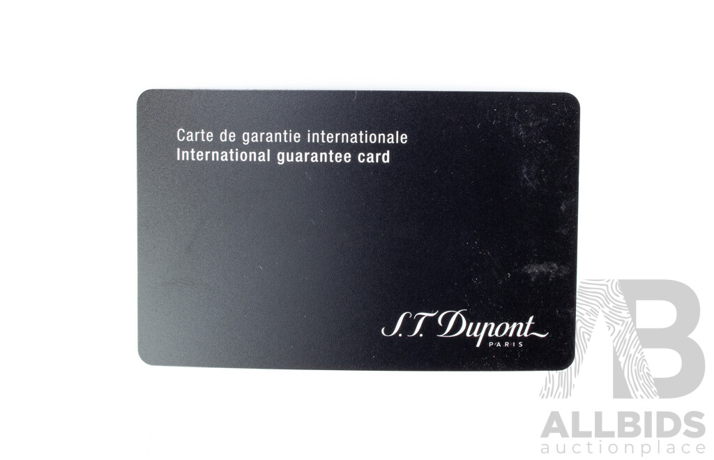 S.T. Dupont Alligator Noir Fountain Pen with Palladium Finishes and 18K Gold Nib, Complete Set