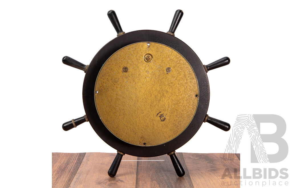 Vintage Schatz Eight Day Ships Helm Form Bulkhead Clock