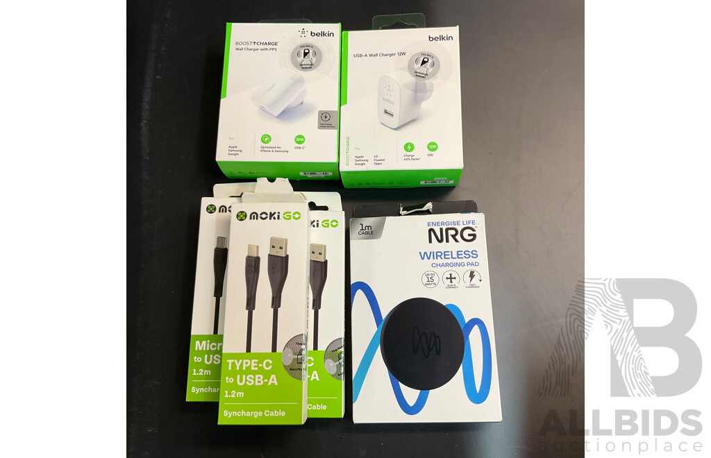 Assorted Belkin, NGR Charger and NokiGo Cables  - Lot of 6