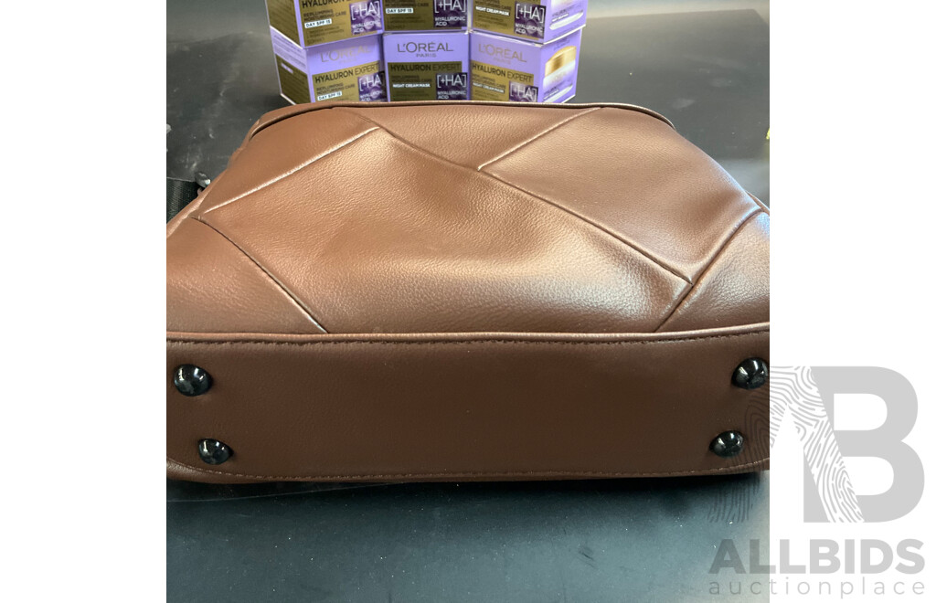 L'OReal Hyaluron Expert Cream X7 with Brown Cross Body Bag X1