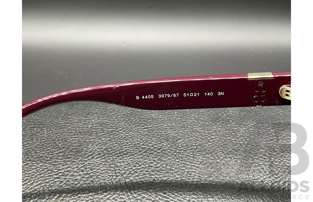 Cat Eye in Bordeaus Acetate with Dark Grey Lenses (B4405) Sunglasses Branded BURBERRY