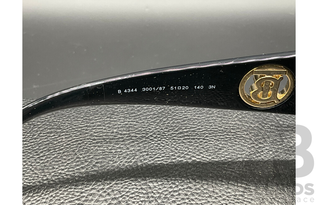 Daisy (B4344) in Black Acetate with Dark Grey Lenses Sunglasses Branded BURBERRY