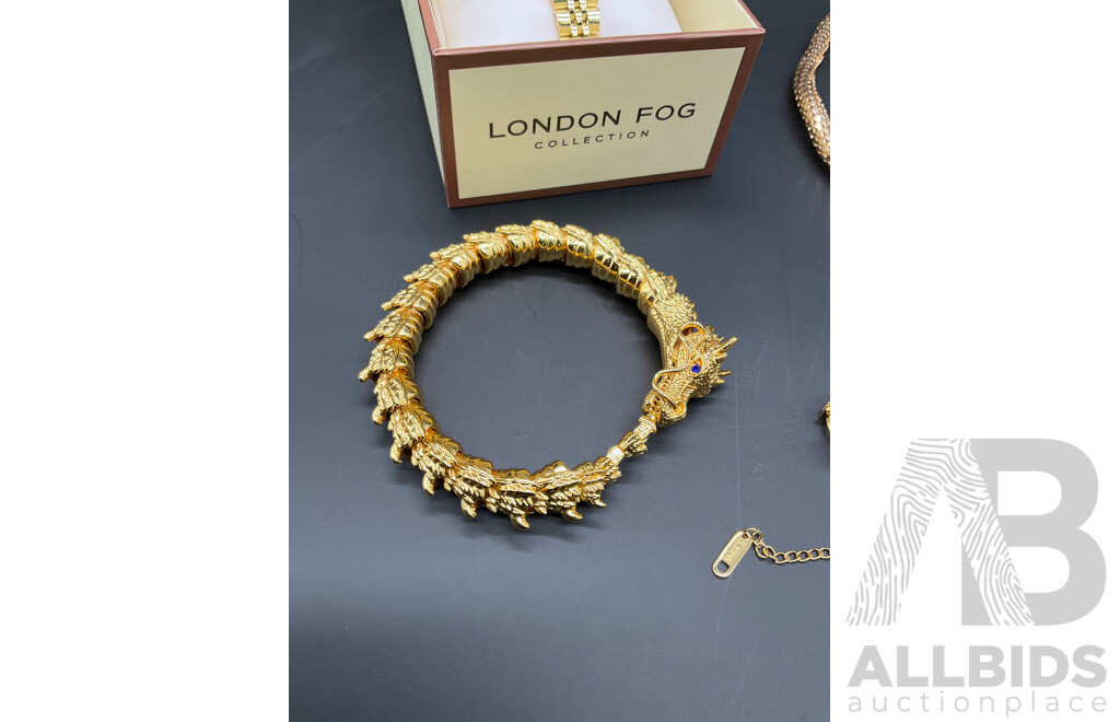 LONDON FOG Watch and Assorted Costume Jewellery - Lot of 9