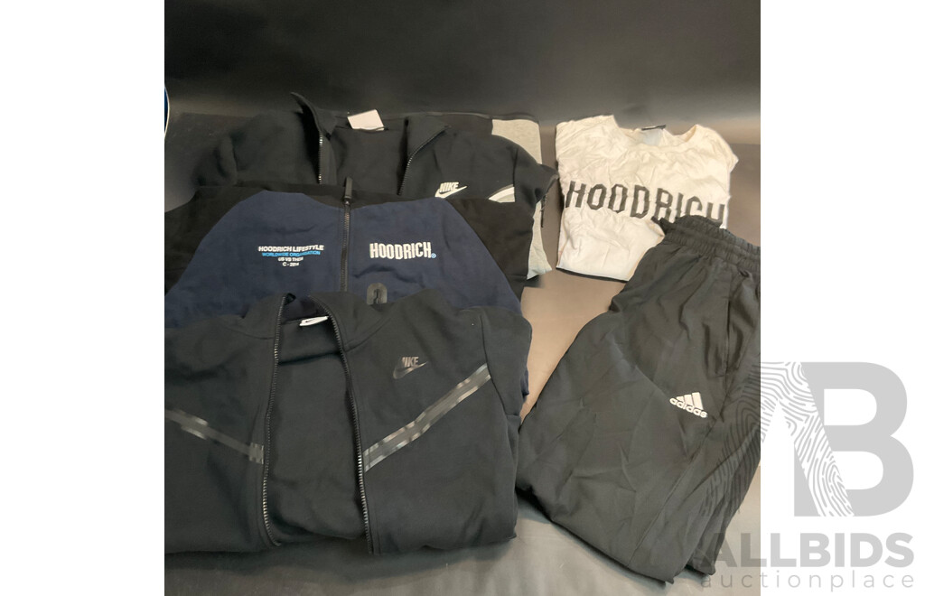 Nike & Hoodrich Jacket & Adidas Pants  & Hoodrich T-shirt - Lot of 5