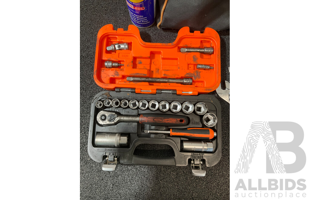 Assorted Tools, Including CraftRight Tools Bag, BAHCO Socket Set, BSIDE Smart Multimeter (ADMS51CL)and More