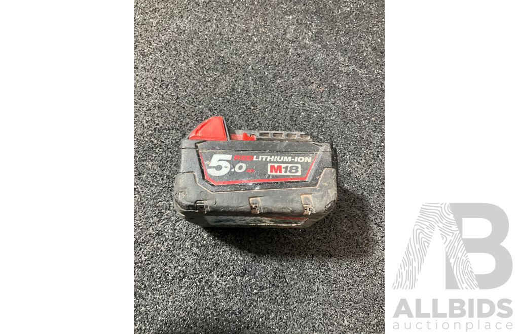 MILWAUKEE FUEL 18V Impact Driver (M18 FID3), Hammer Drill (M18 FPD) and 5.0Ah Battery - Lot of 3