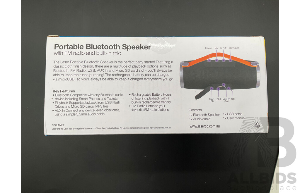 LASER Portable Bluetooth Speaker and SanDisk IXPand Flash Drive Go (128GB) - Lot of 2