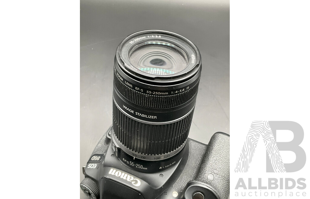 CANON EOS 80D DSLR Camera with CANON EF-S 55-250mm Lens
